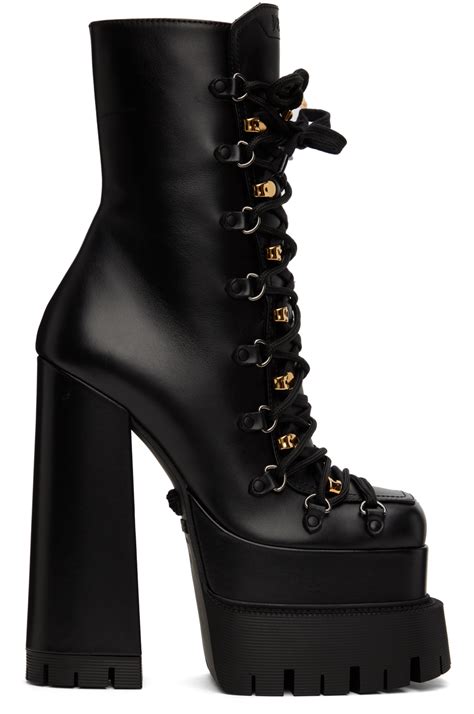 versace platform black|Versace aevitas platform boots.